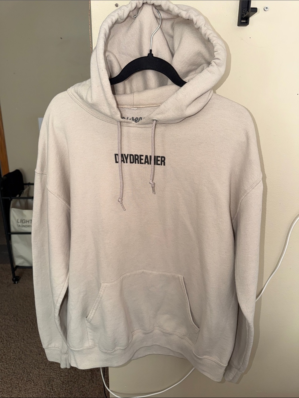 Daydreamer Light Beige Pullover Hoodie with Logo